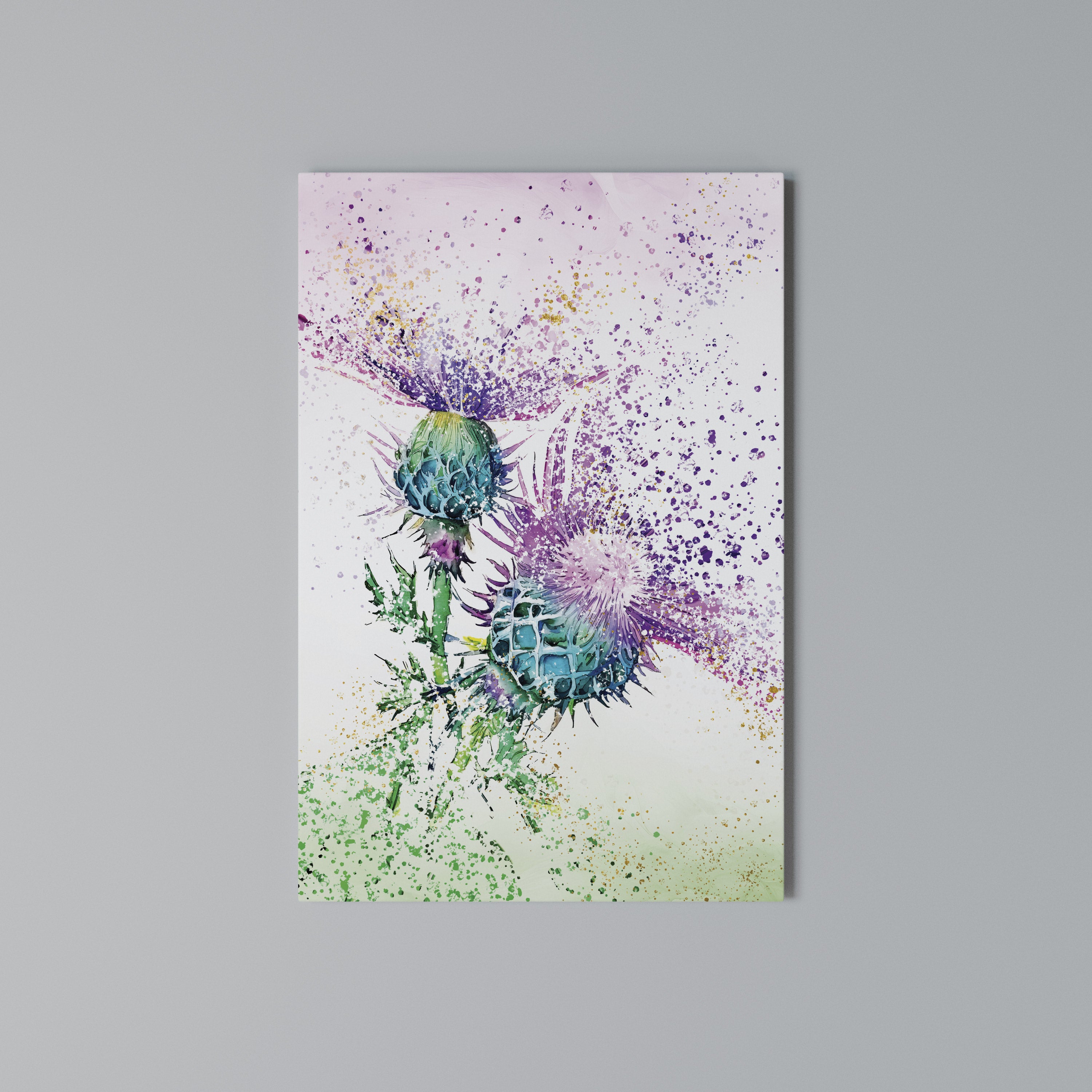 COLORFUL THISTLE DANCE Vertical Canvas Print