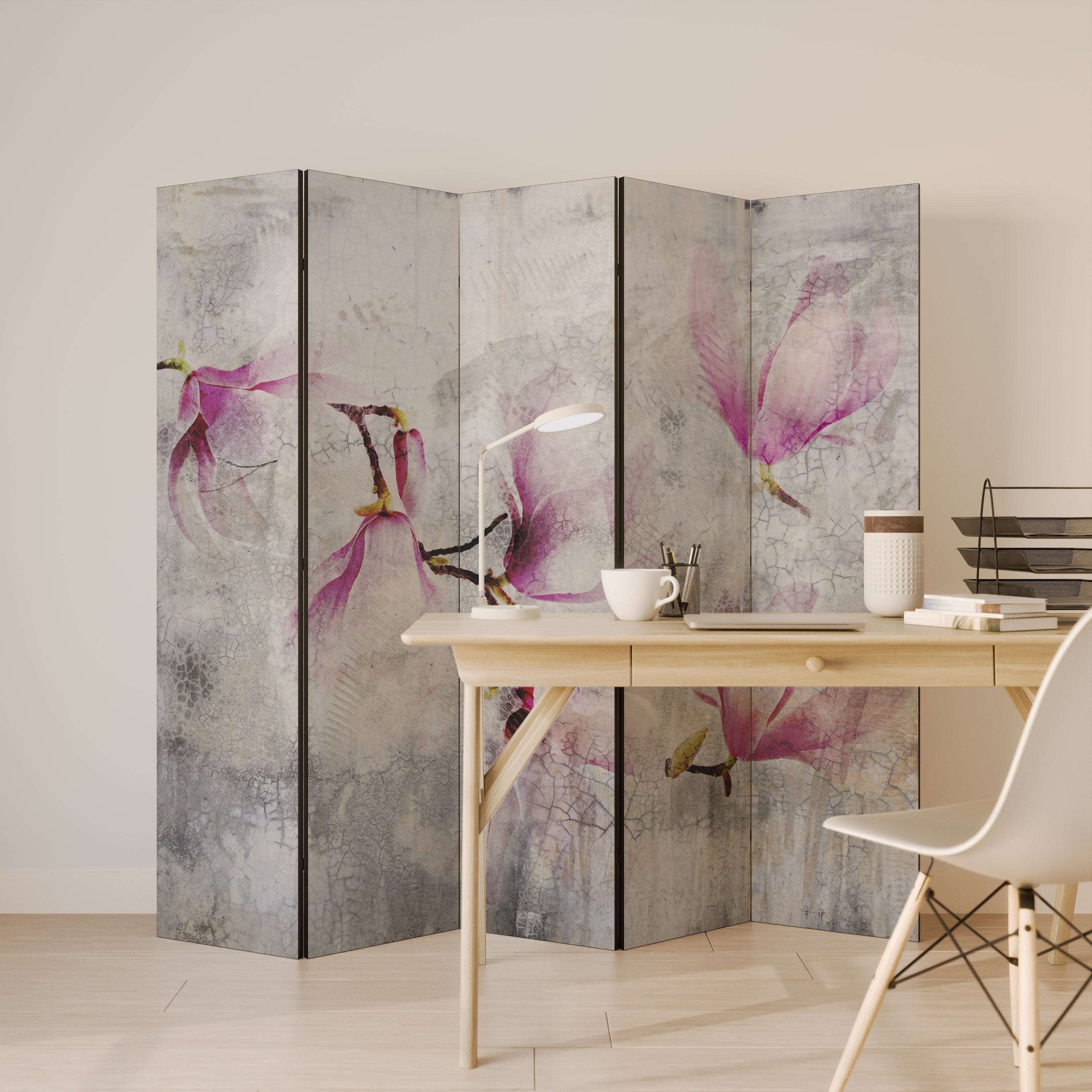 ASTONISHING MAGNOLIA 5-Panel Room Divider