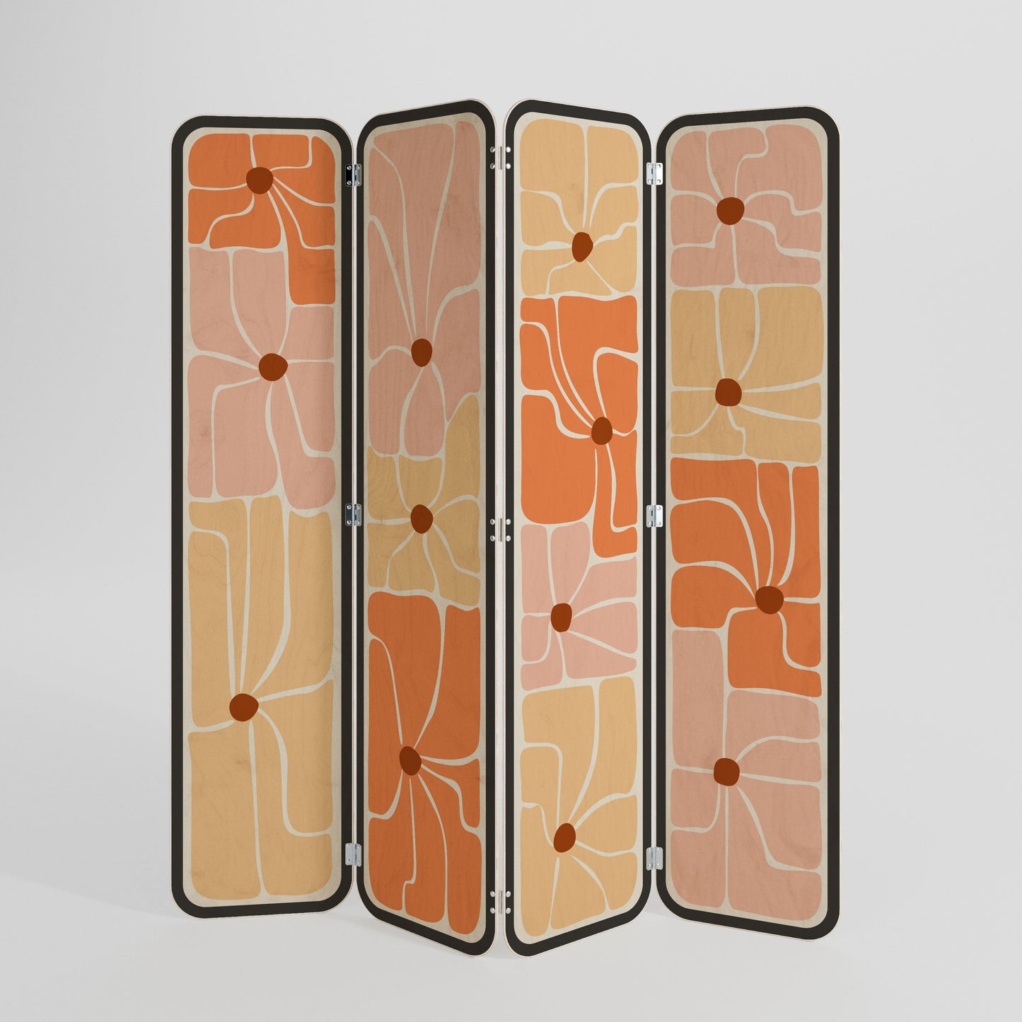 FINE CURRENTS 4-Panel Plywood Room Divider