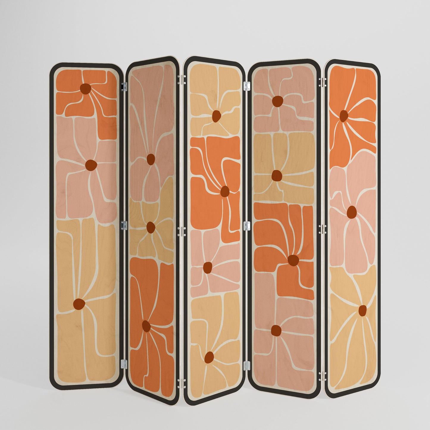 FINE CURRENTS 5-Panel Plywood Room Divider