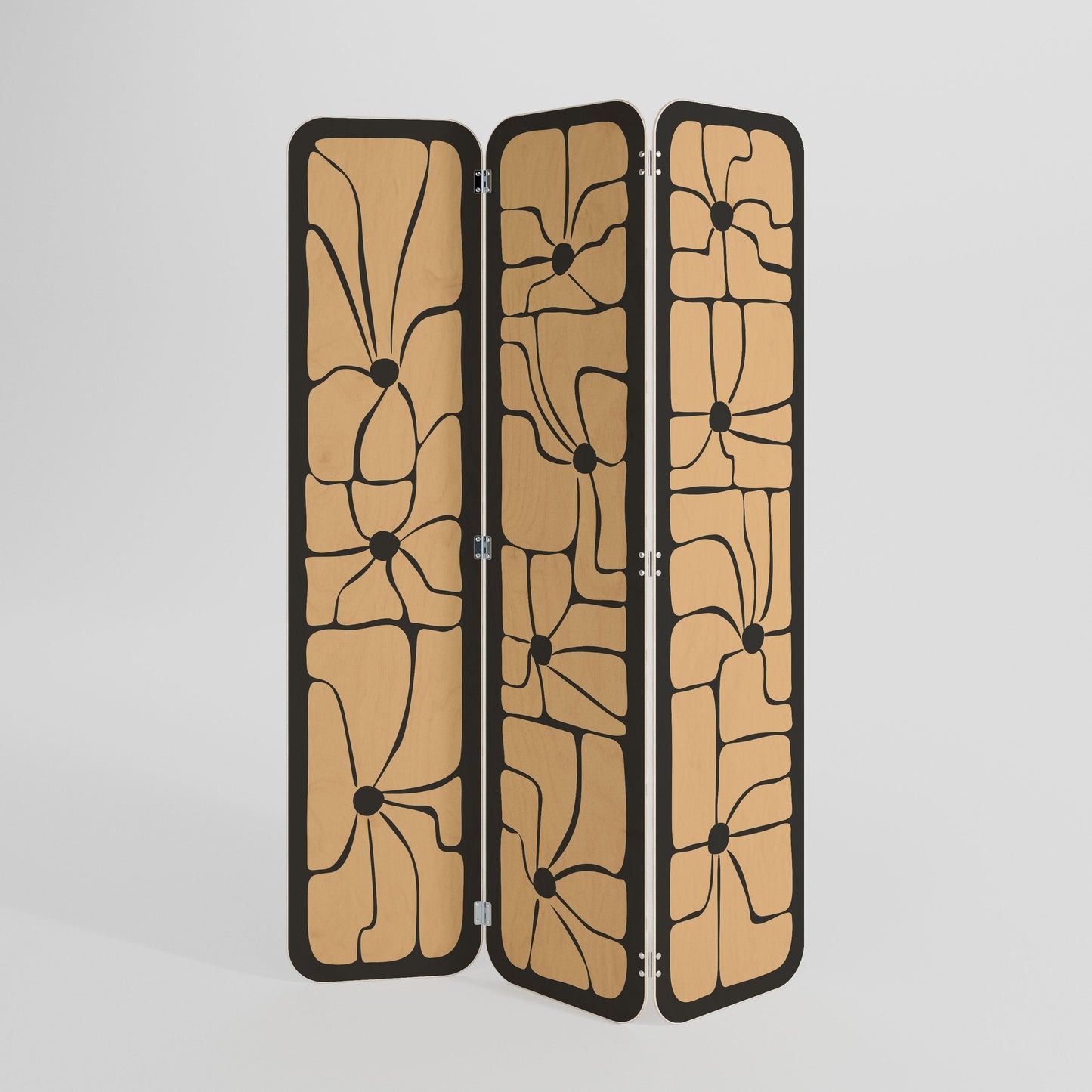 TRANQUIL CURRENTS 3-Panel Plywood Room Divider