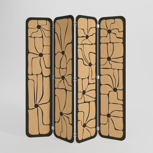 TRANQUIL CURRENTS 4-Panel Plywood Room Divider