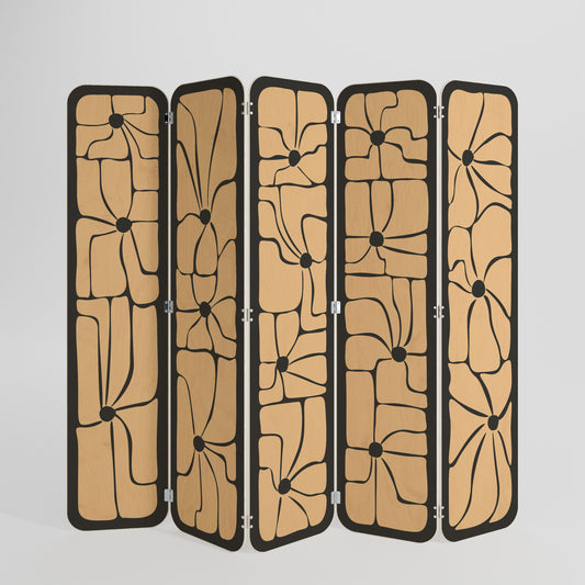 TRANQUIL CURRENTS 5-Panel Plywood Room Divider