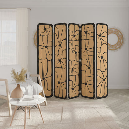 TRANQUIL CURRENTS 5-Panel Plywood Room Divider