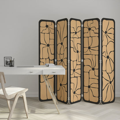 TRANQUIL CURRENTS 5-Panel Plywood Room Divider