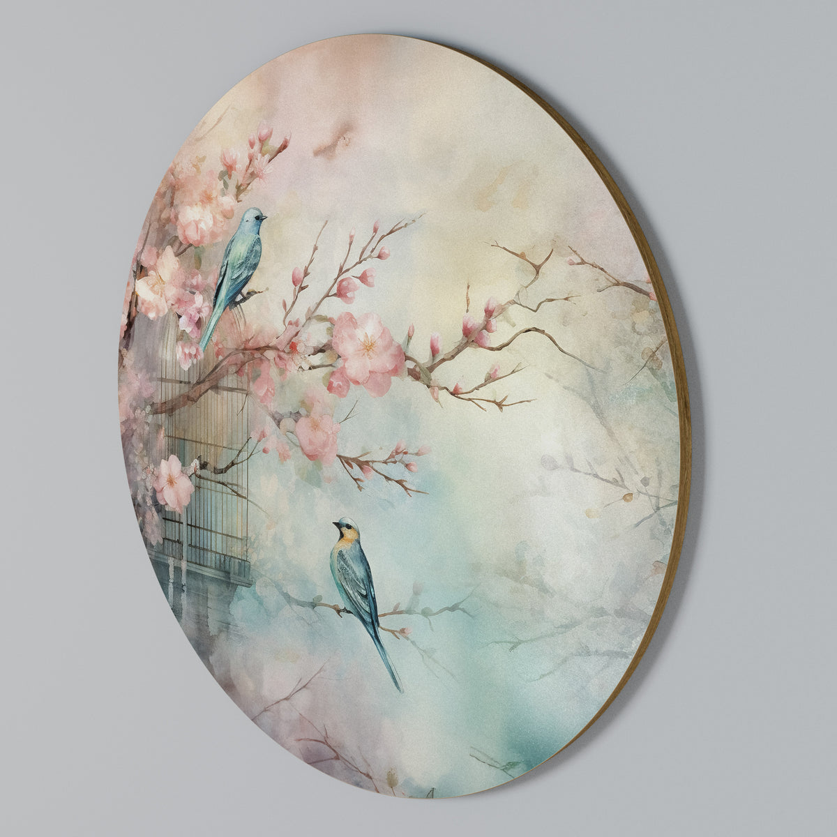 CHERRY BIRDSONG Arte de Parede Redonda