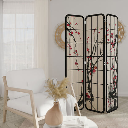 JAPANESE BLOSSOMS 3-Panel Plywood Room Divider