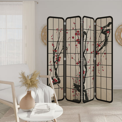 JAPANESE BLOSSOMS 4-Panel Plywood Room Divider