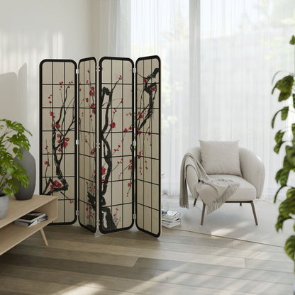 JAPANESE BLOSSOMS 4-Panel Plywood Room Divider