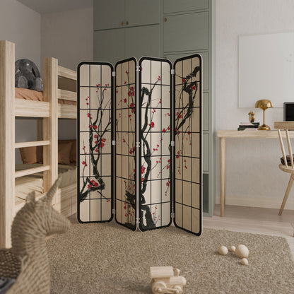 JAPANESE BLOSSOMS 4-Panel Plywood Room Divider