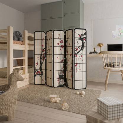 JAPANESE BLOSSOMS 5-Panel Plywood Room Divider