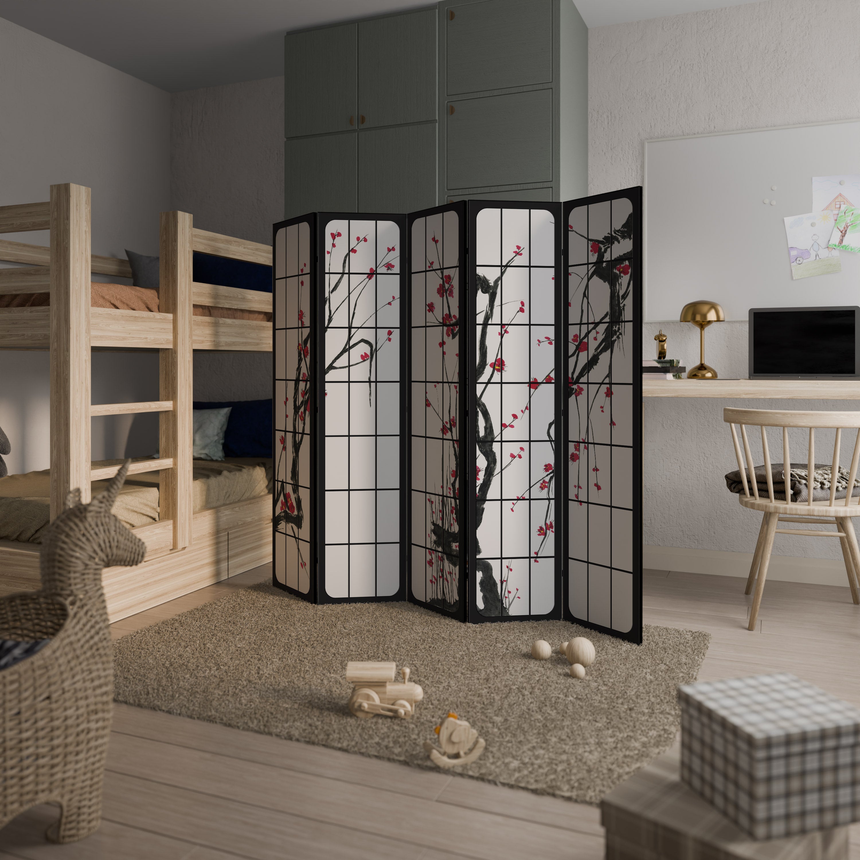 JAPANESE BLOSSOMS Παραβάν με 5 πάνελ