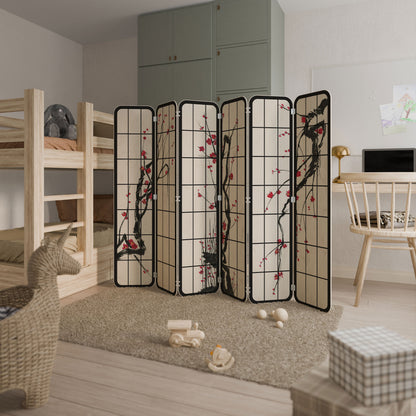 JAPANESE BLOSSOMS 6-Panel Plywood Room Divider