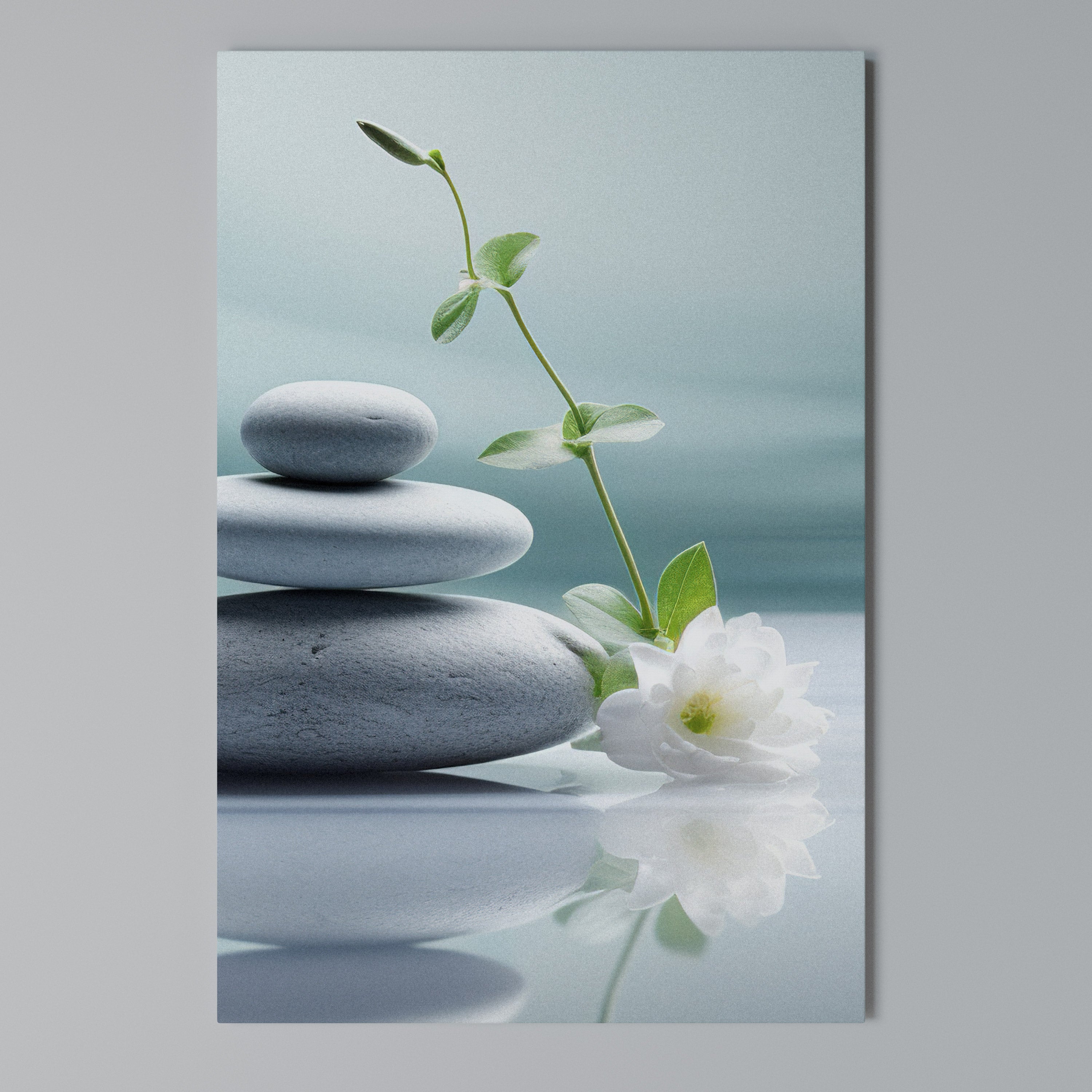 TRANQUIL STONE BALANCE Vertical Canvas Print