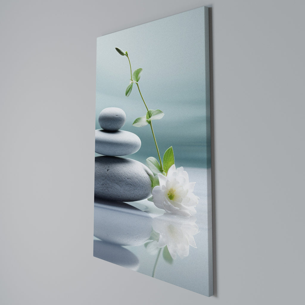 TRANQUIL STONE BALANCE Vertical Canvas Print