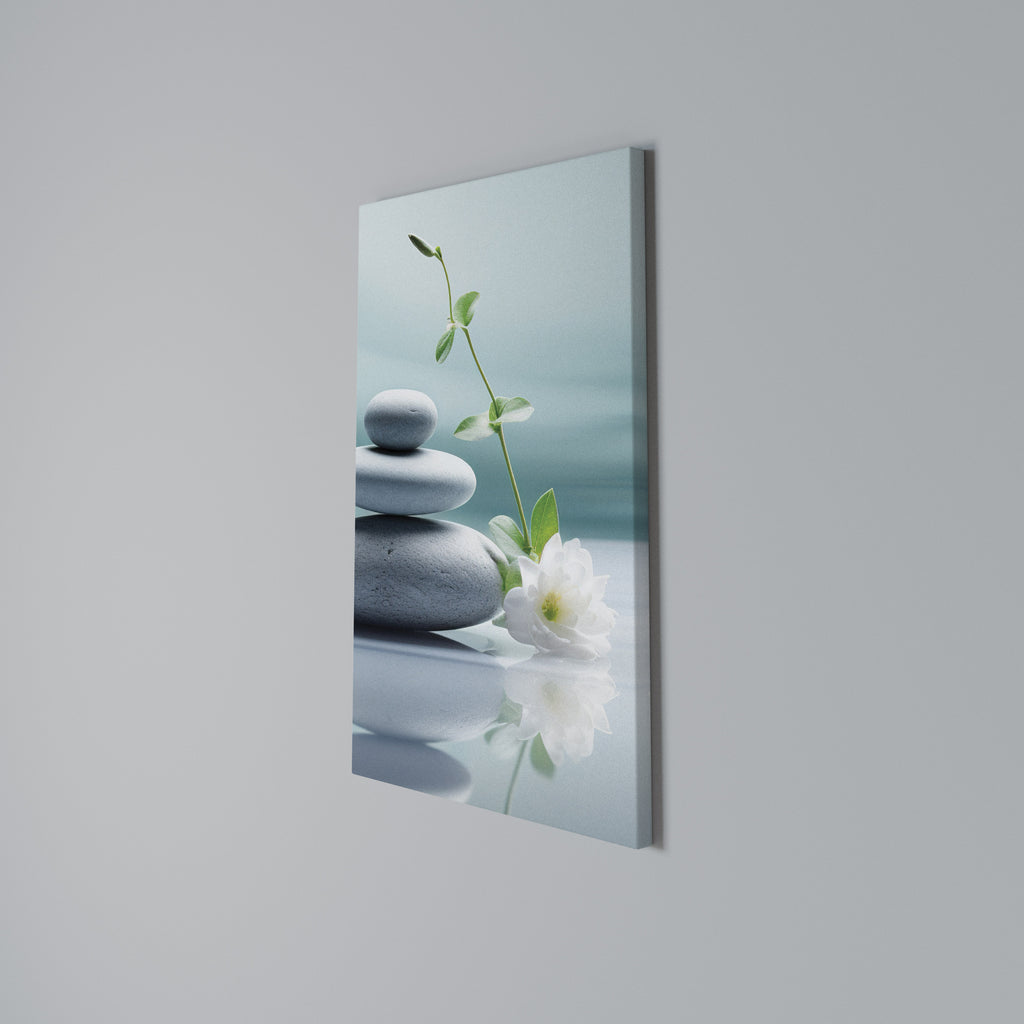 TRANQUIL STONE BALANCE Vertical Canvas Print