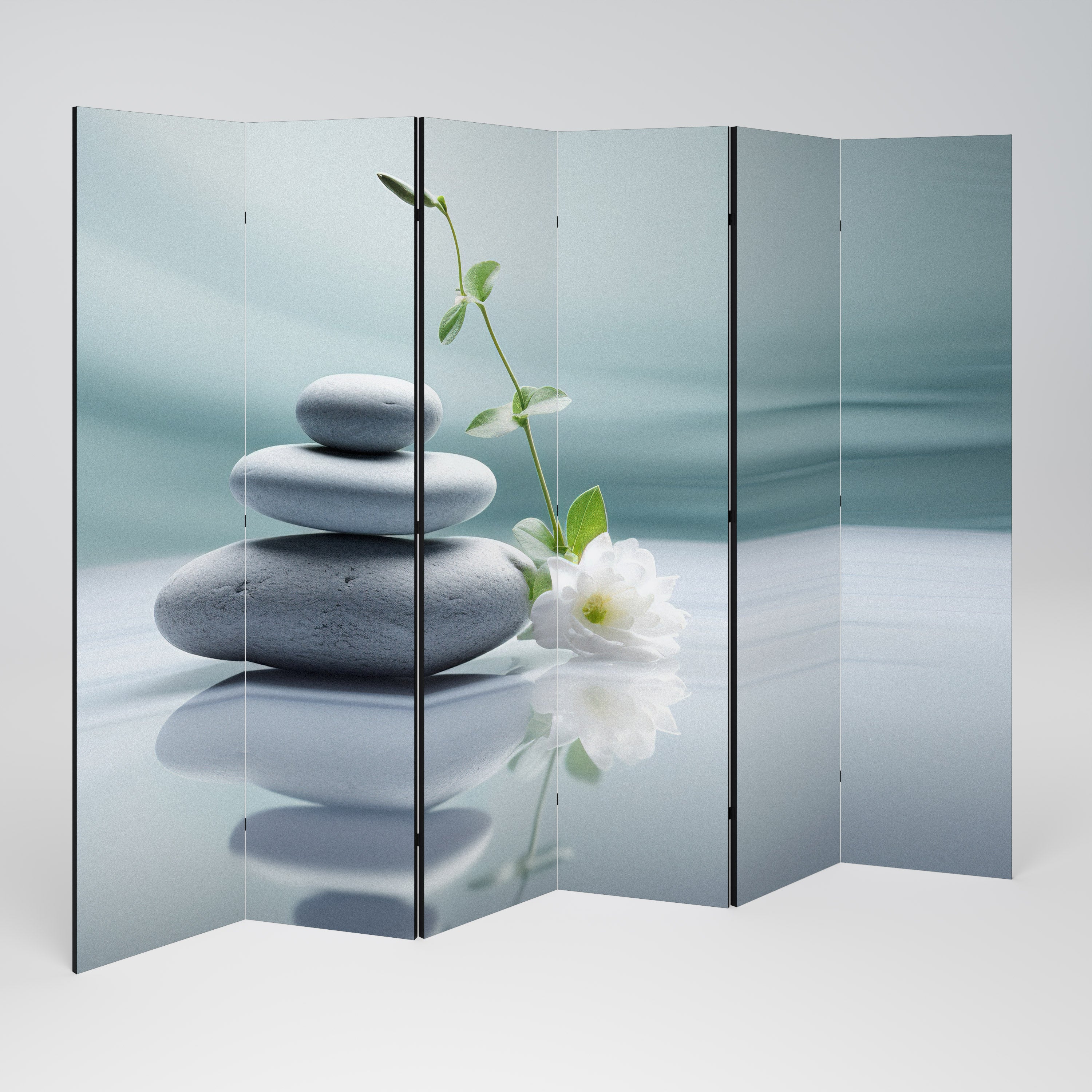TRANQUIL STONE BALANCE 6-Panel Room Divider