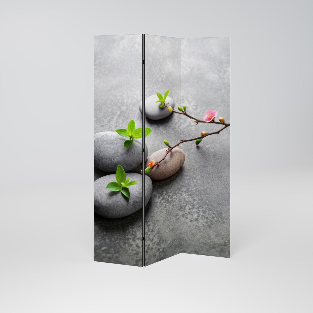 STONES AND BLOSSOMS Biombo de 3 Painéis