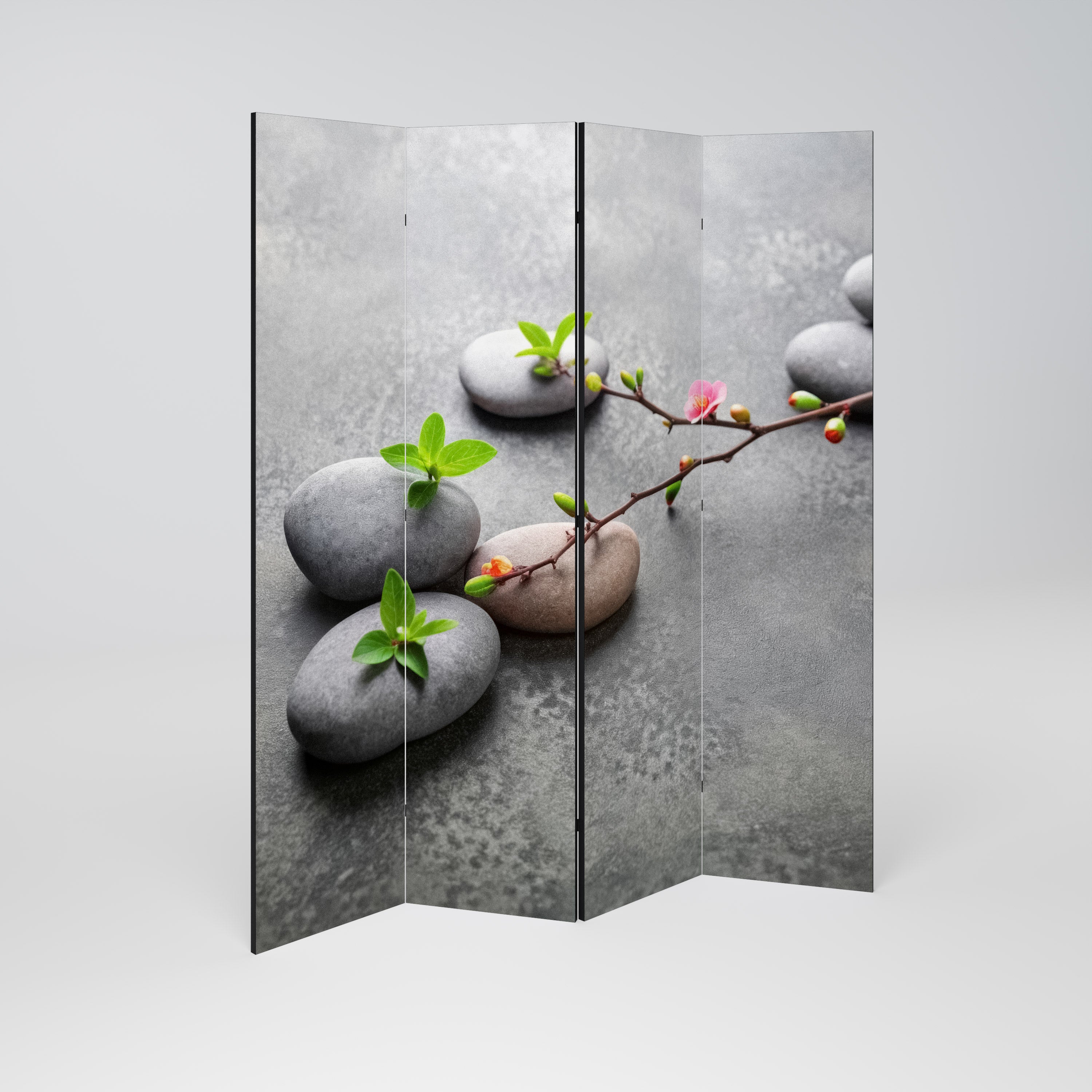 STONES AND BLOSSOMS Rumsavdelare 4 paneler