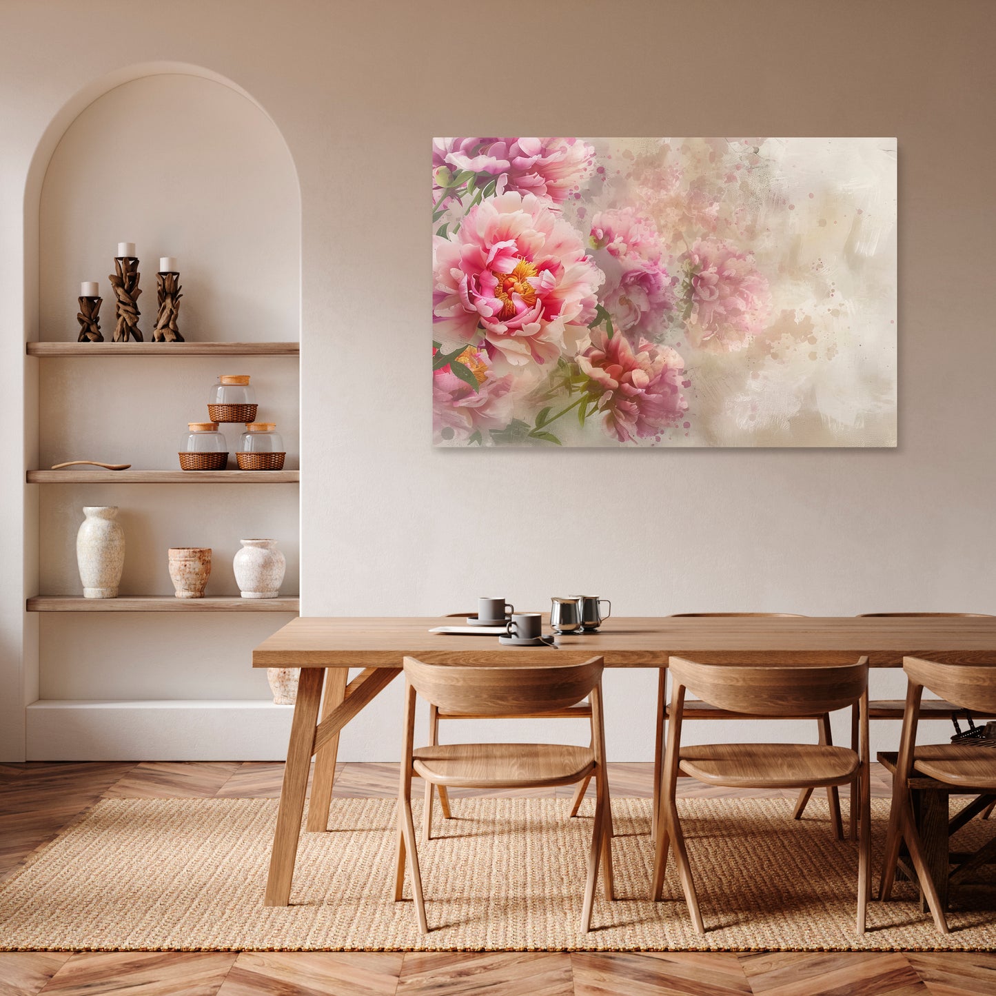 PEONY WHISPER Horizontal Canvas Print