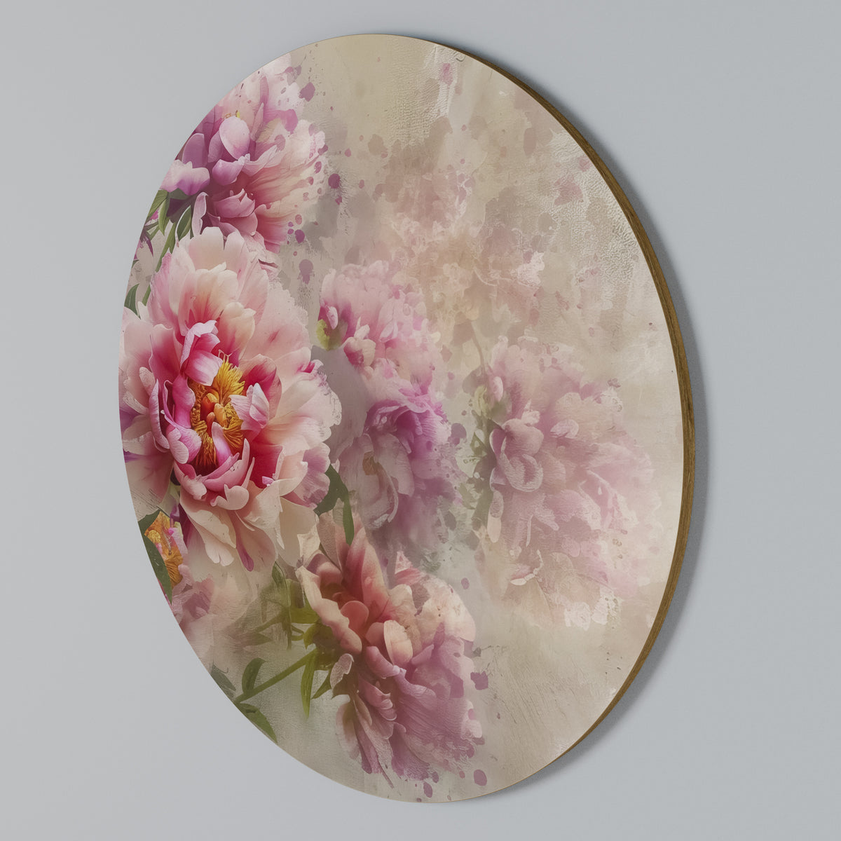 PEONY WHISPER Rund väggdekor