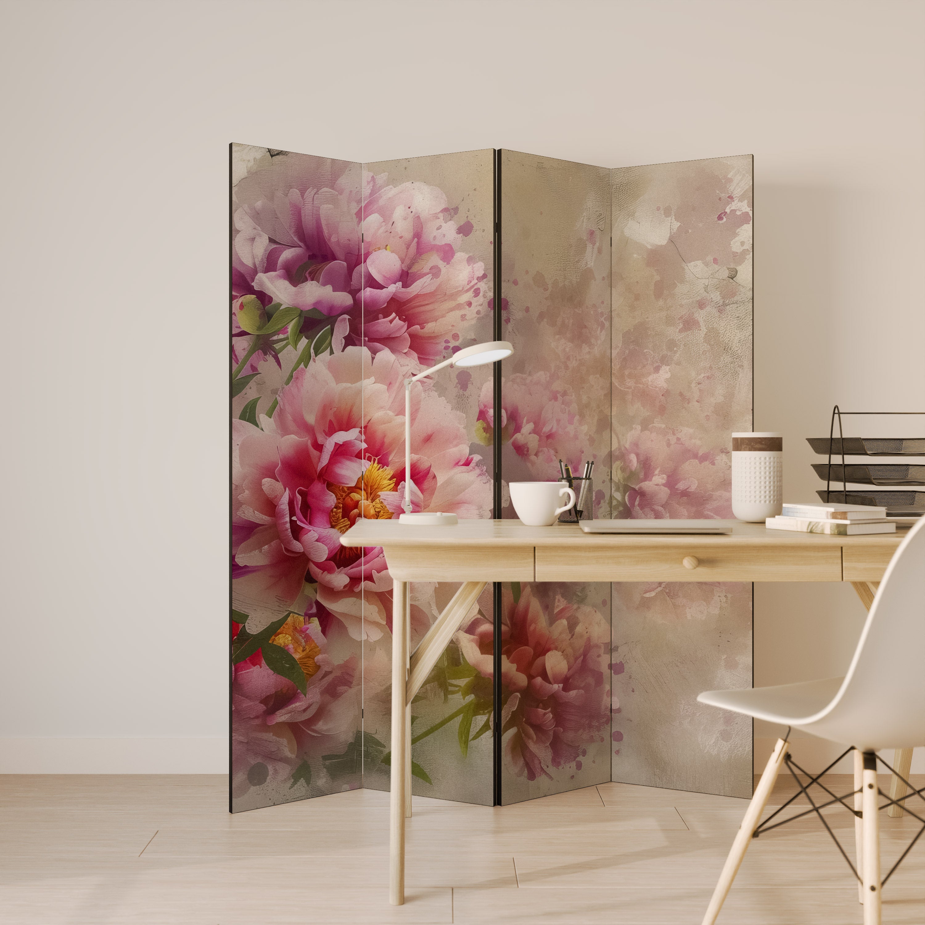 PEONY WHISPER Rumsavdelare 4 paneler