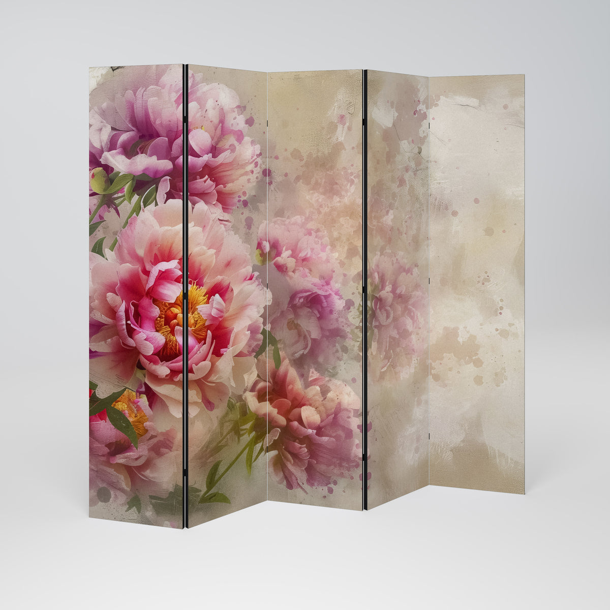 PEONY WHISPER Biombo de 5 paneles