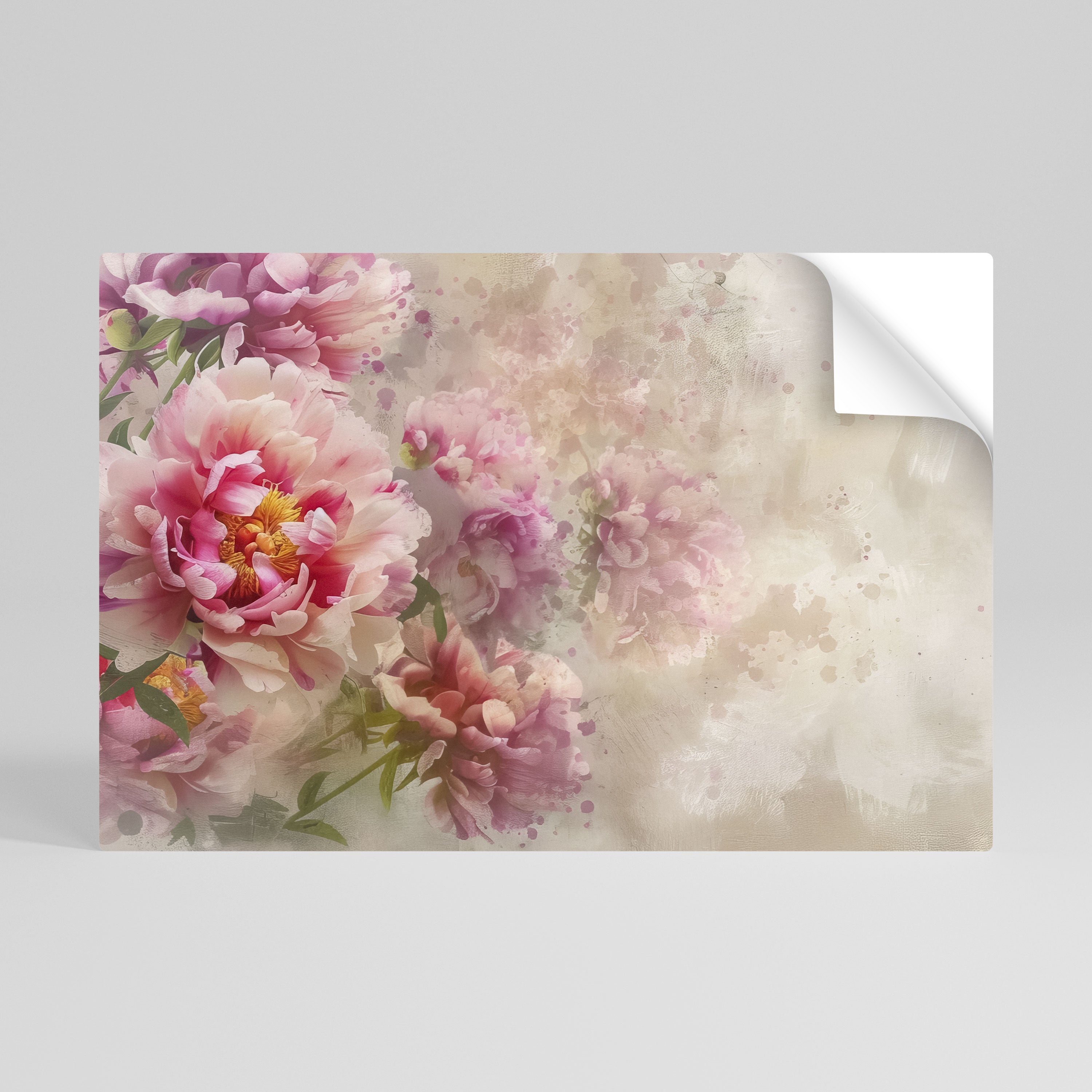 PEONY WHISPER Peel and Stick Horizontal Poster