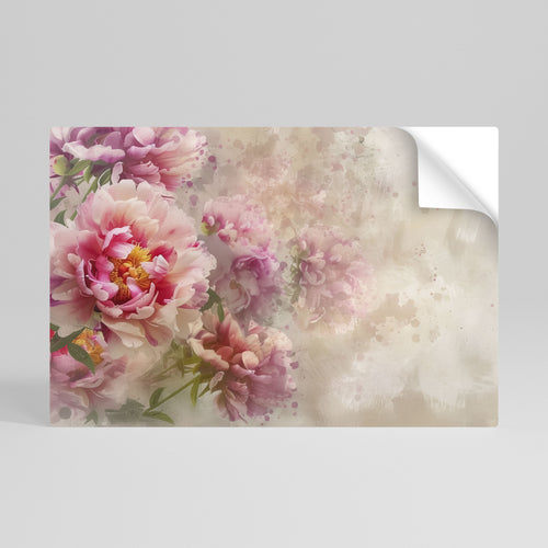 PEONY WHISPER Póster adhesivo horizontal