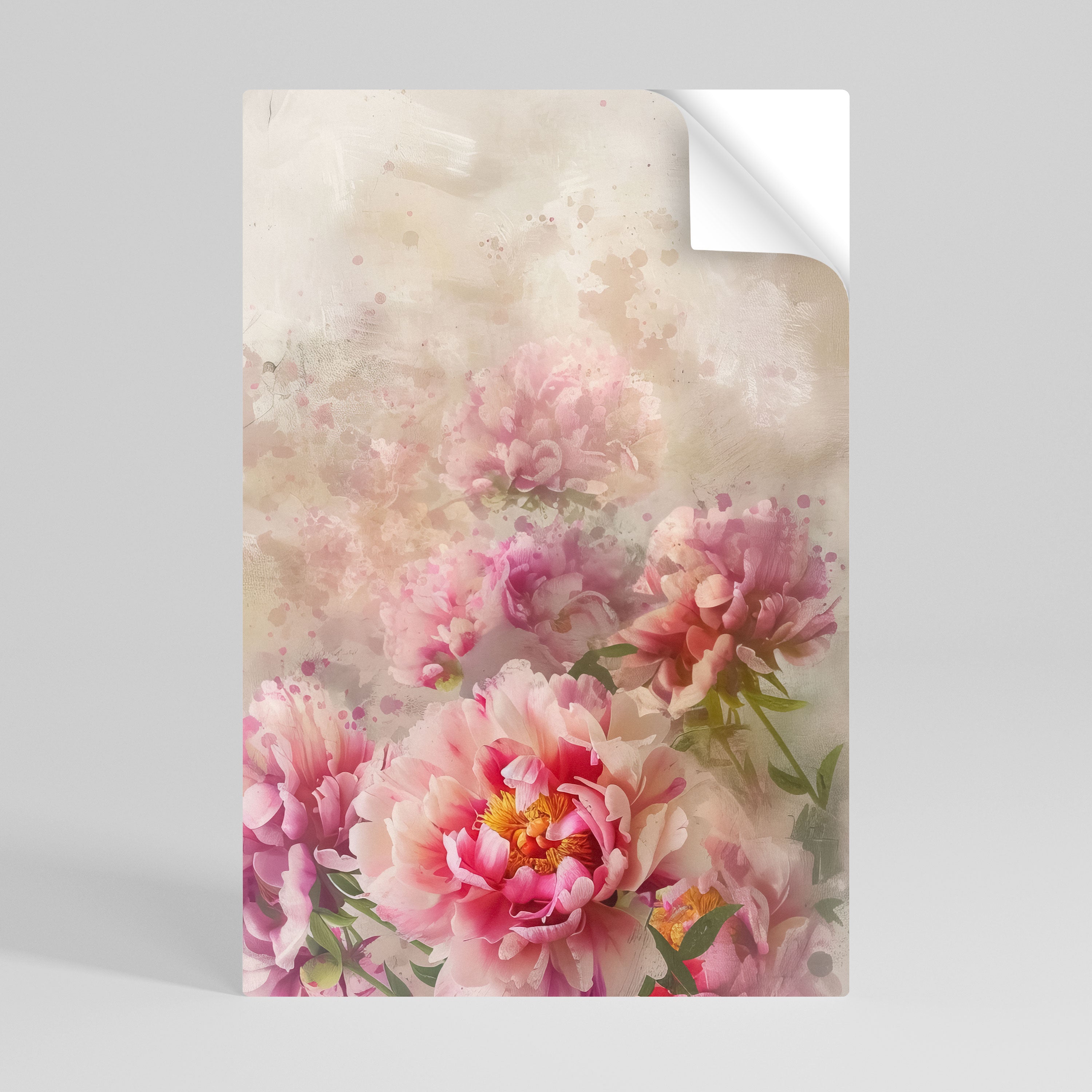 PEONY WHISPER Peel and Stick Vertical Poster