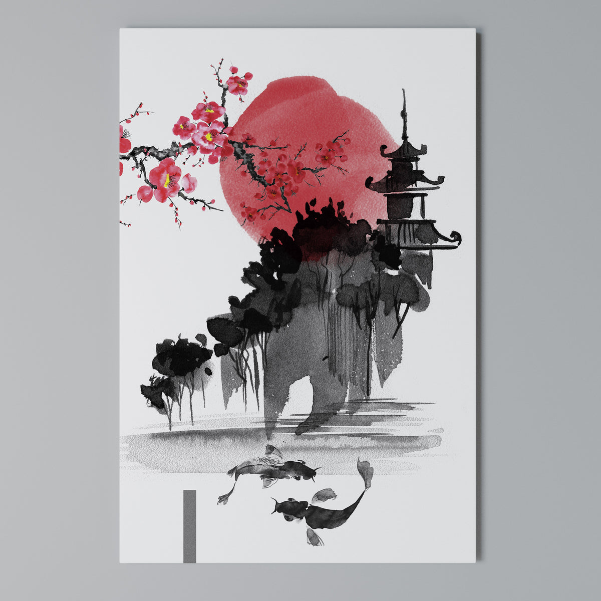 CHERRY SHADOWS Vertical Canvas Print