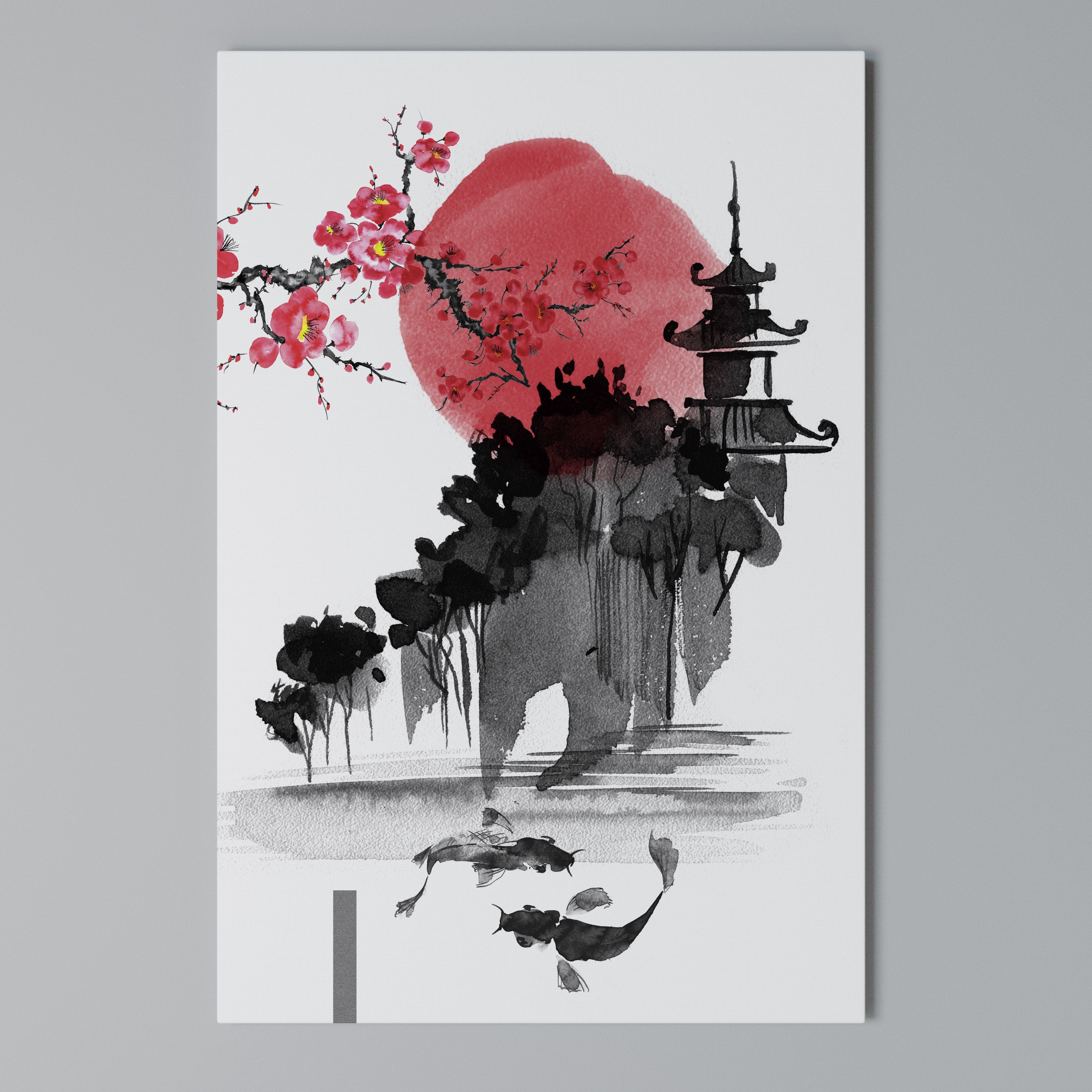 CHERRY SHADOWS Quadro em tela vertical