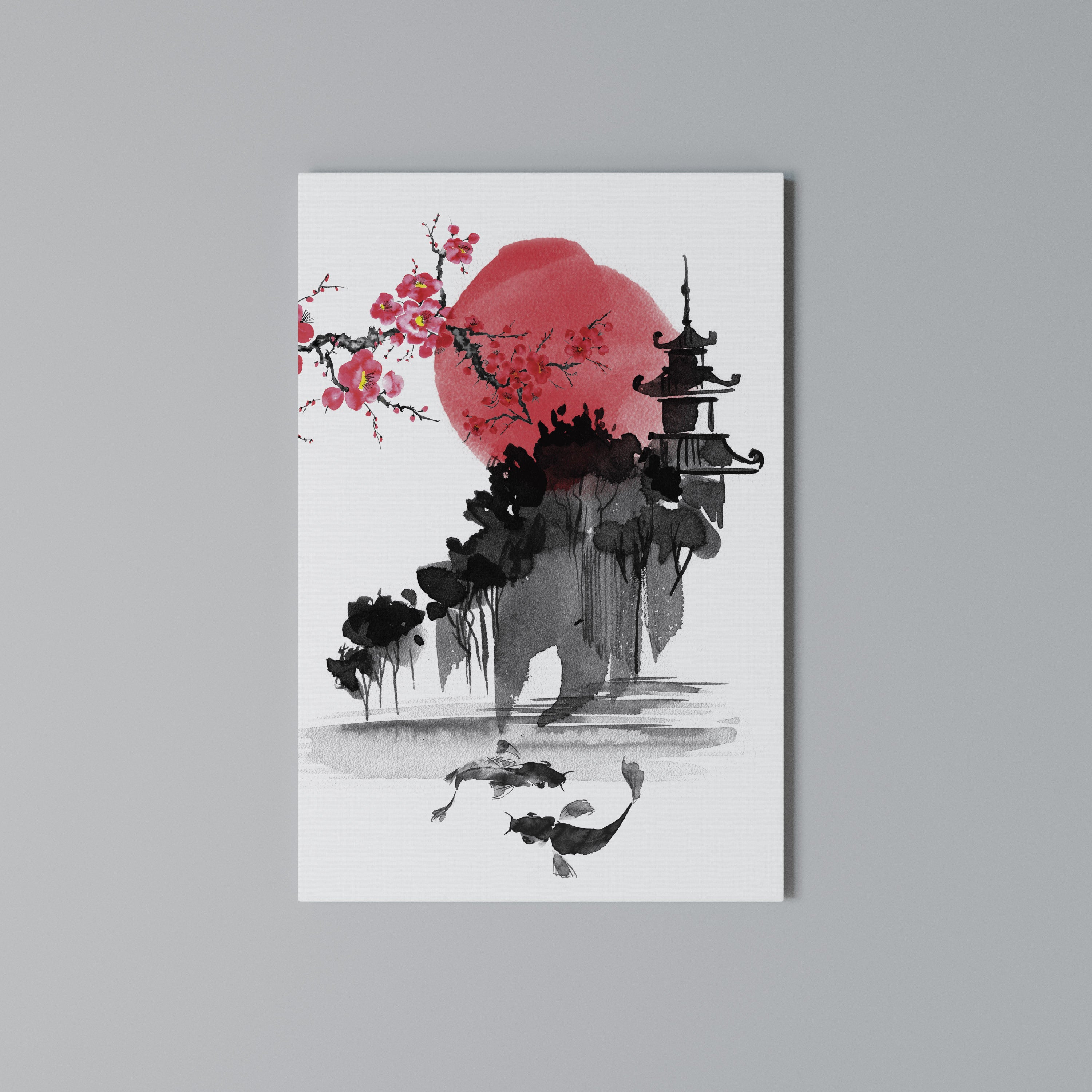 CHERRY SHADOWS Quadro em tela vertical