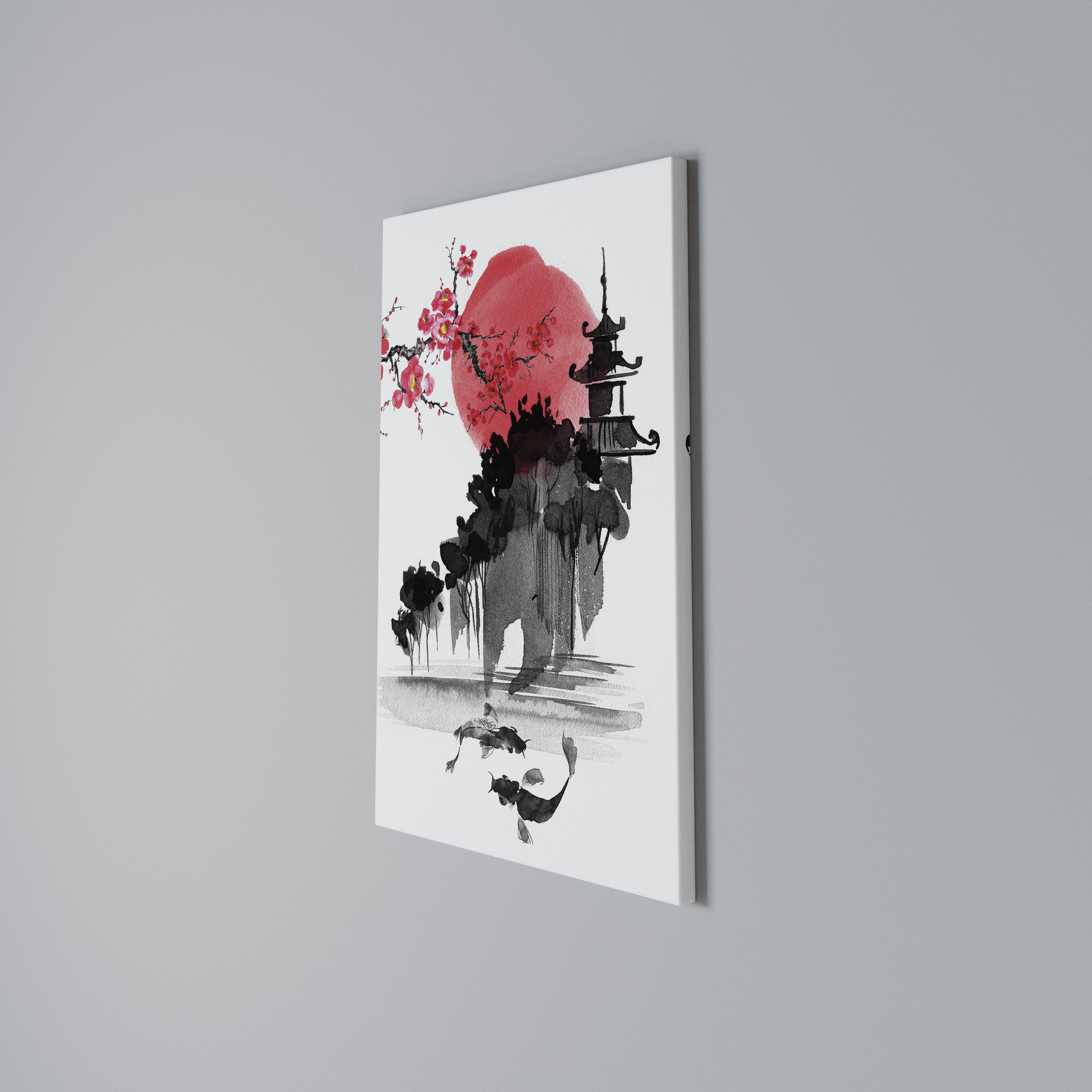 CHERRY SHADOWS Quadro em tela vertical