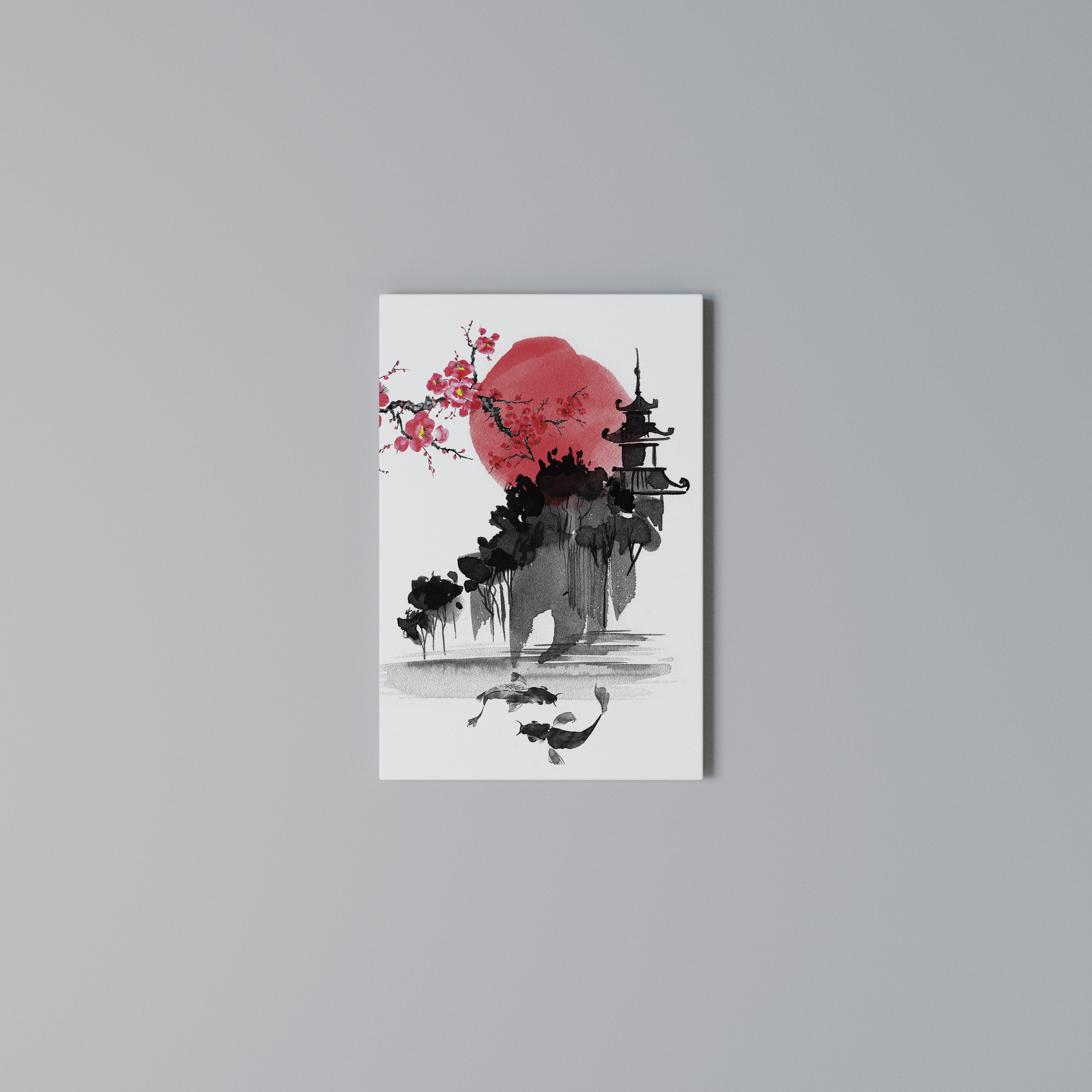 CHERRY SHADOWS Quadro em tela vertical