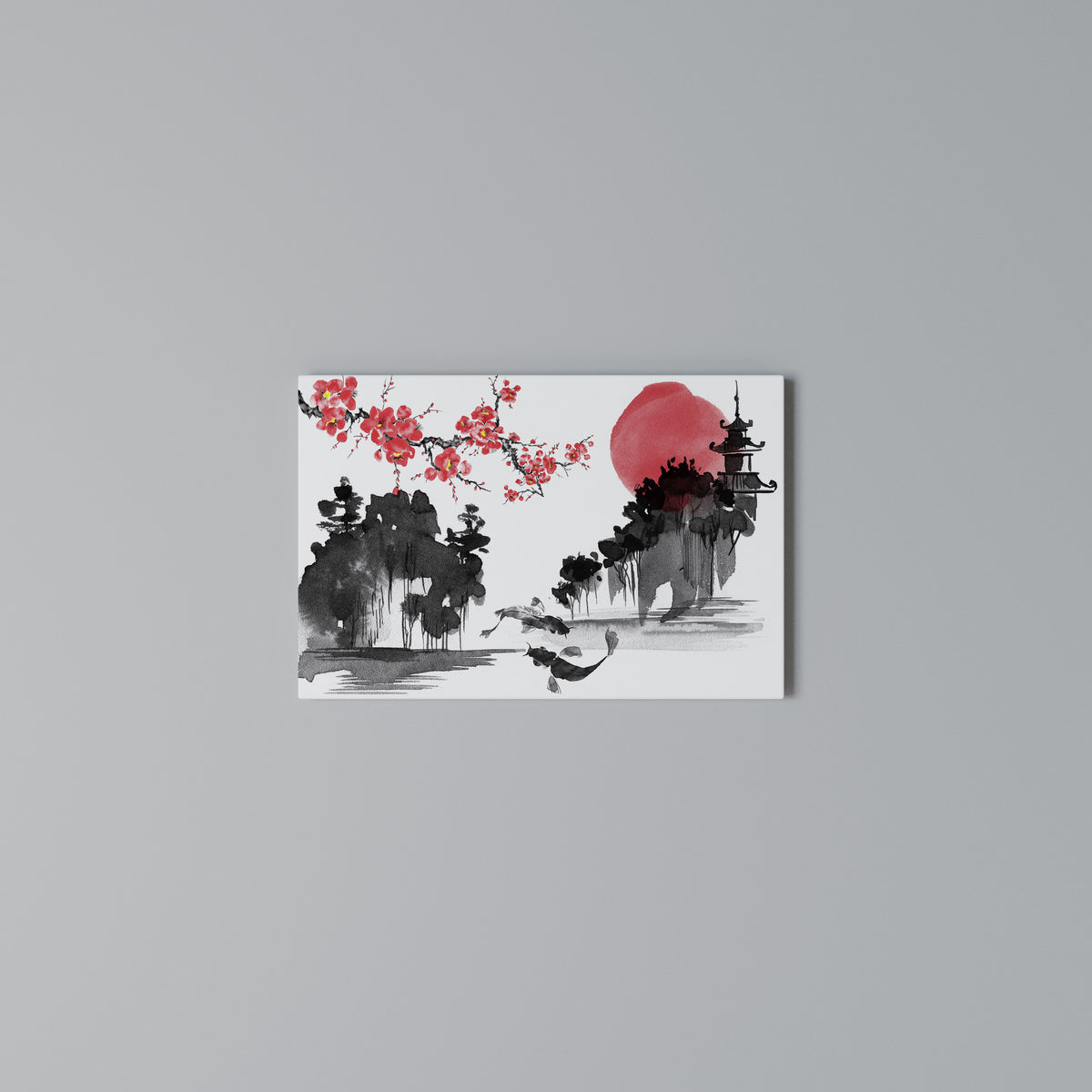 CHERRY SHADOWS Horizontal Canvas Print