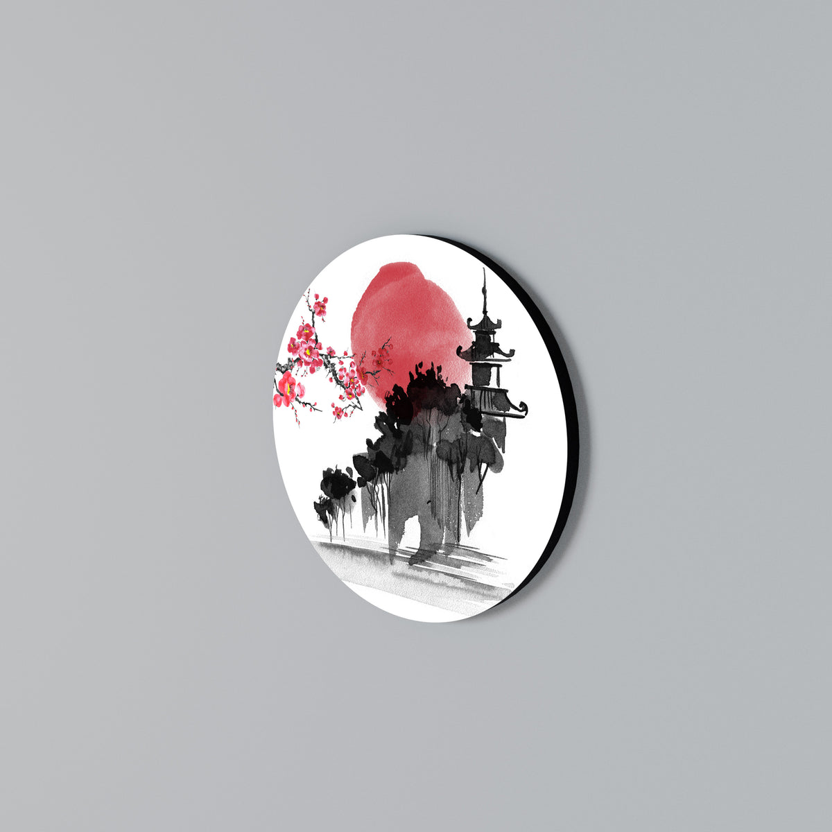 CHERRY SHADOWS Arte de pared redondo