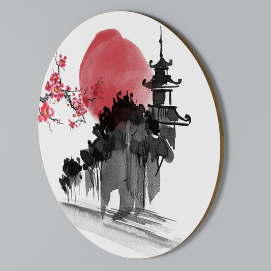 CHERRY SHADOWS Round Wall Art
