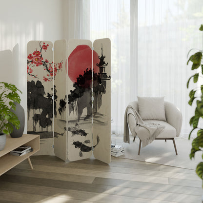 CHERRY SHADOWS 4-Panel Plywood Room Divider