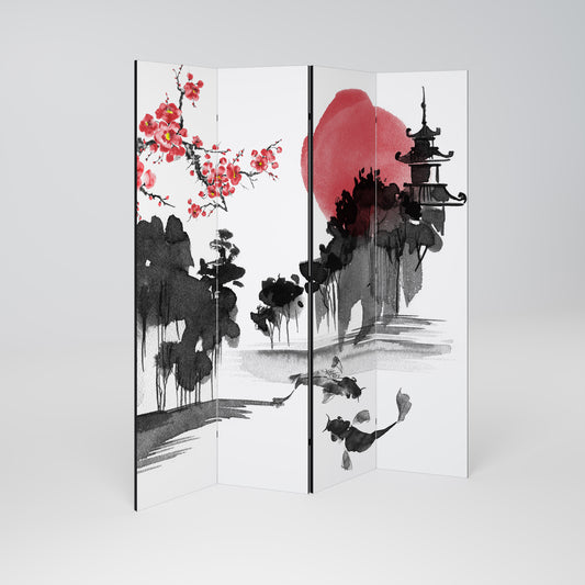 CHERRY SHADOWS 4-Panel Room Divider