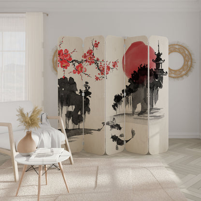 CHERRY SHADOWS 5-Panel Plywood Room Divider