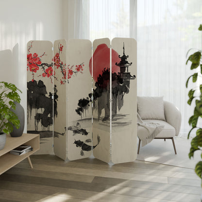 CHERRY SHADOWS 5-Panel Plywood Room Divider