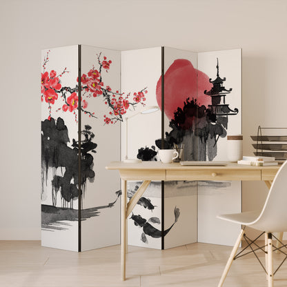 CHERRY SHADOWS Dekorativ rumsavdelare – 5 paneler
