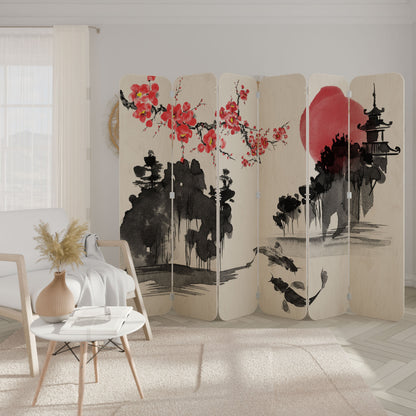 CHERRY SHADOWS 6-Panel Plywood Room Divider