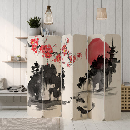 CHERRY SHADOWS 6-Panel Plywood Room Divider