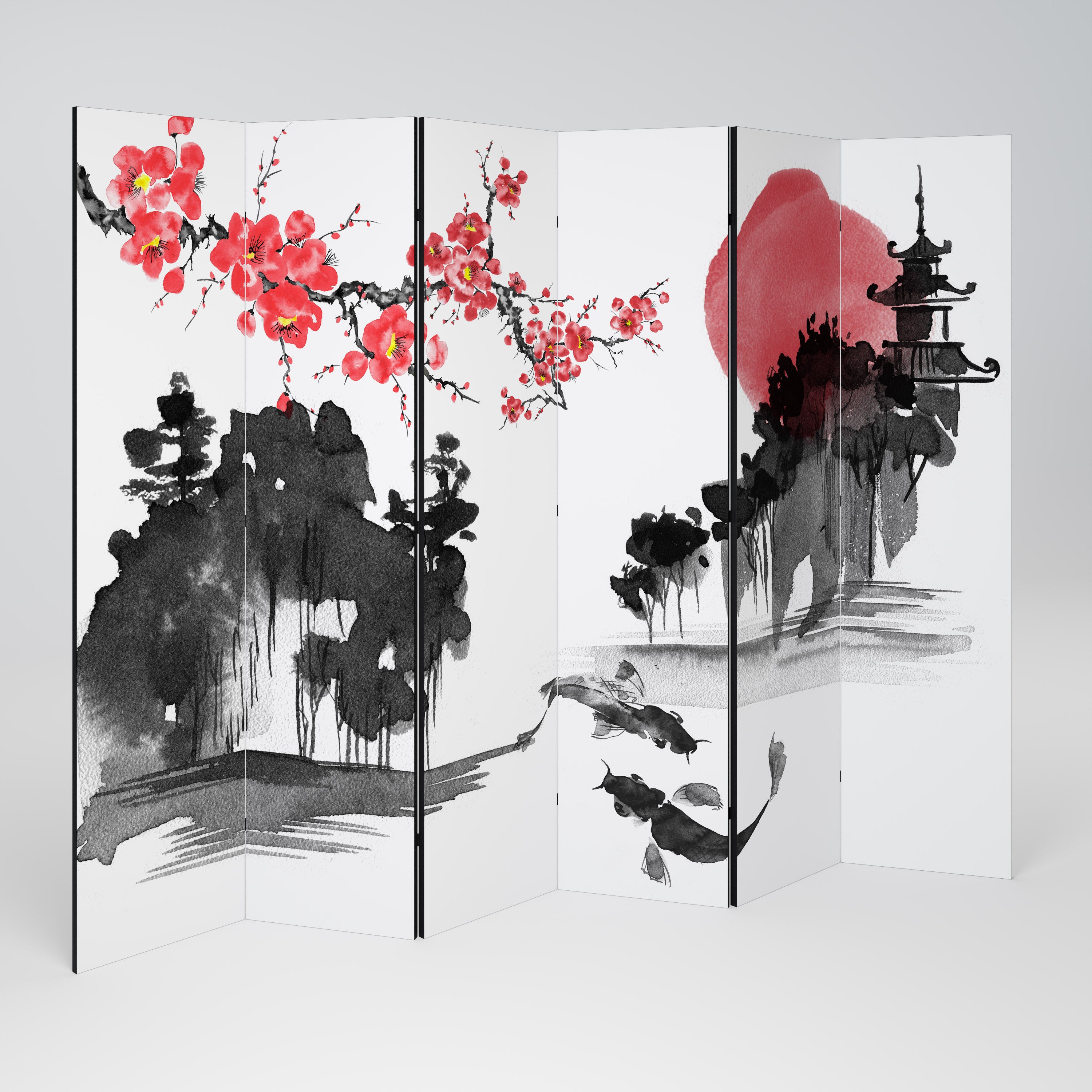 CHERRY SHADOWS 6-Panel Room Divider