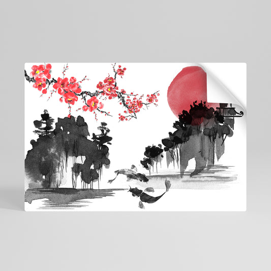 CHERRY SHADOWS Póster adhesivo horizontal