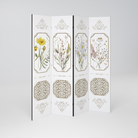 ELEGANT BOTANICAL TAPESTRY 4-Panel Room Divider