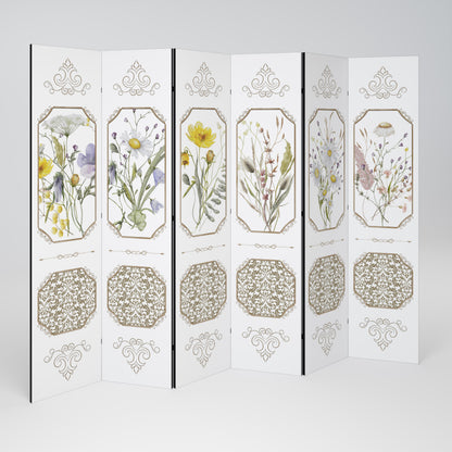 ELEGANT BOTANICAL TAPESTRY Rumsavdelare 6 paneler