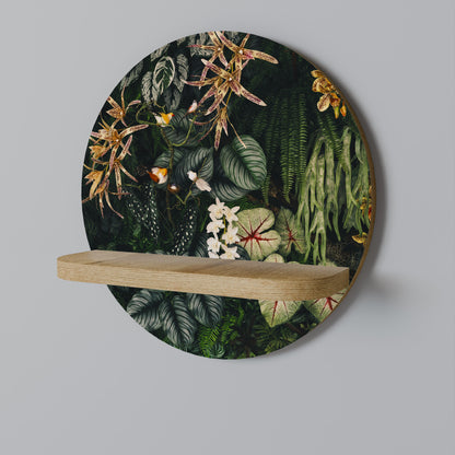 SILENT WILDERNESS Round Art Shelf In Oak Effect